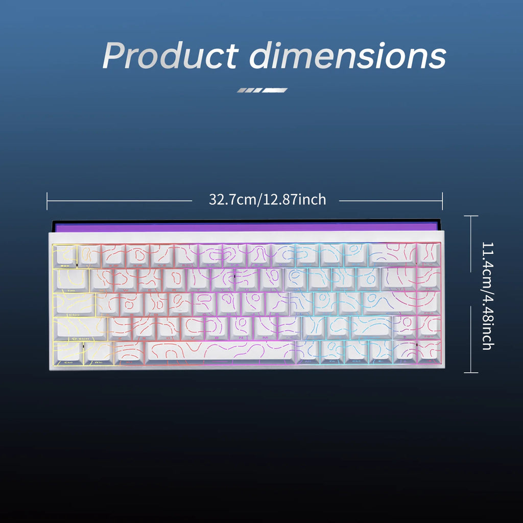 AJAZZ NK68  mekanisk tastatur, Kabel (65%) med UK-US layout
