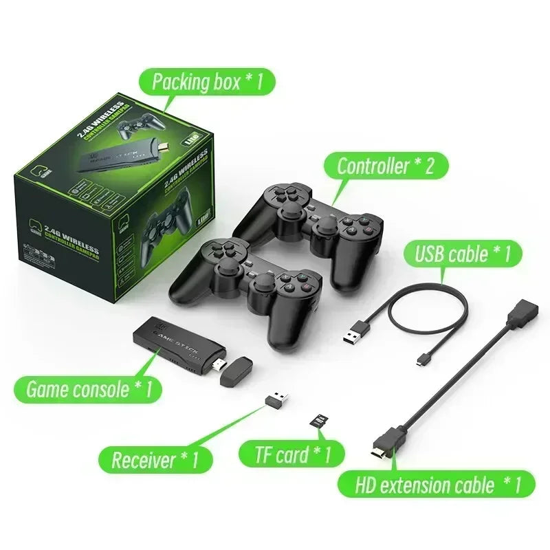 M8 4K Portable Gaming Console Wireless Controller Retro Gamepad Direct TV Connection Portable Game Player
