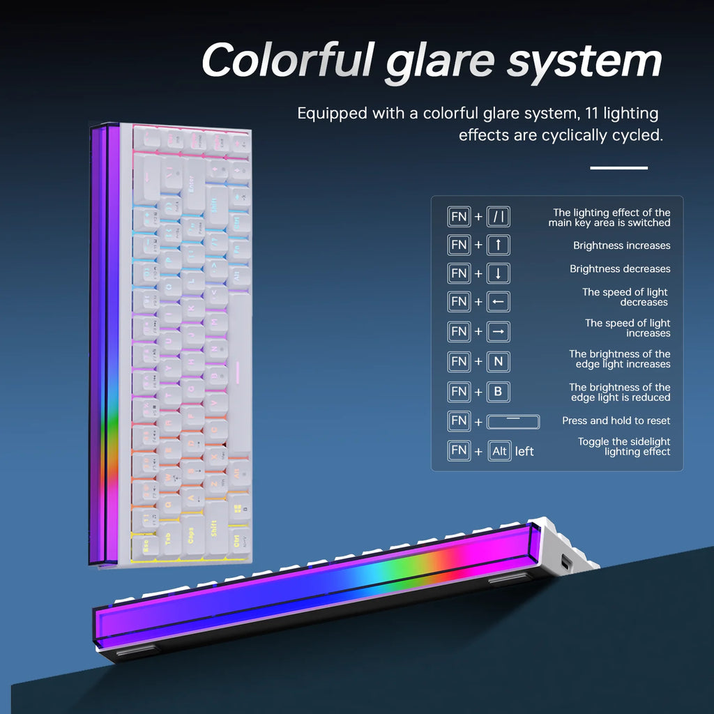 AJAZZ NK68  mekanisk tastatur, Kabel (65%) med UK-US layout