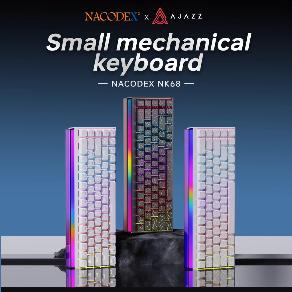 AJAZZ NK68  mekanisk tastatur, Kabel (65%) med UK-US layout